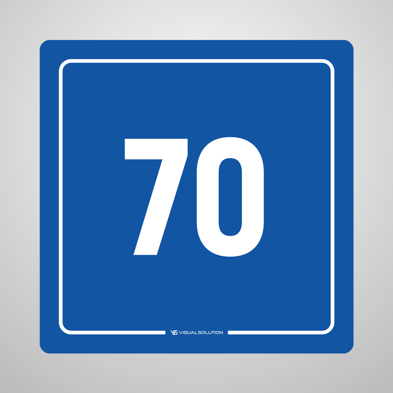 Naklejka informacyjna: numer 70