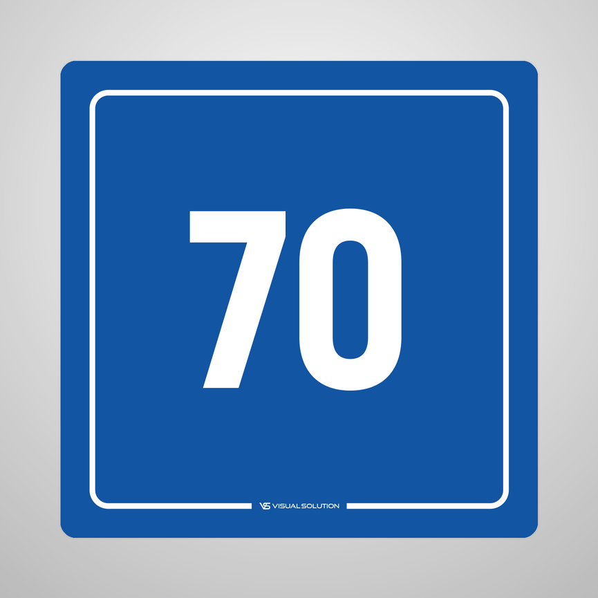 Naklejka informacyjna: numer 70