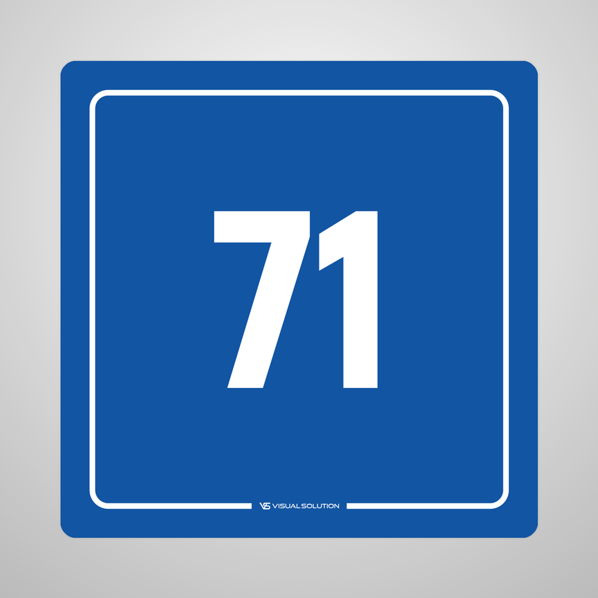 Naklejka informacyjna: numer 71