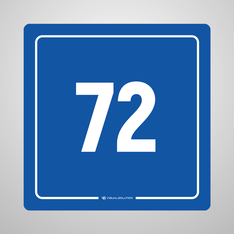 Naklejka informacyjna: numer 72
