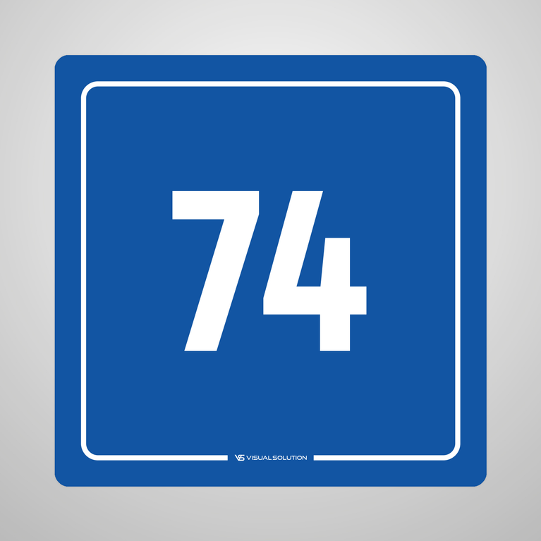 Naklejka informacyjna: numer 74