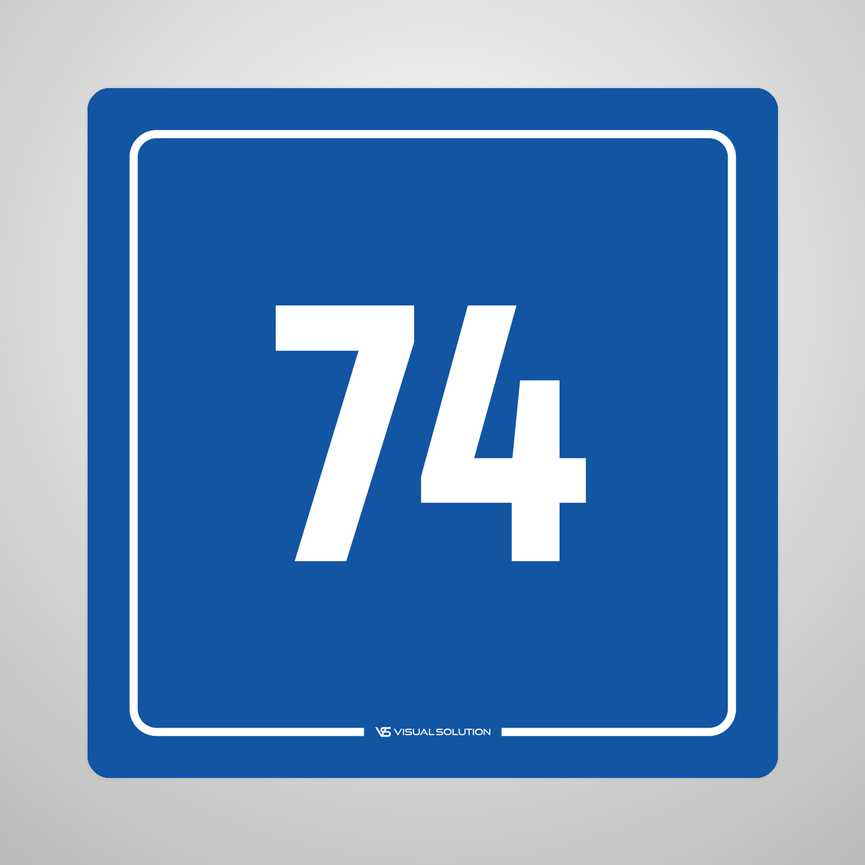 Naklejka informacyjna: numer 74