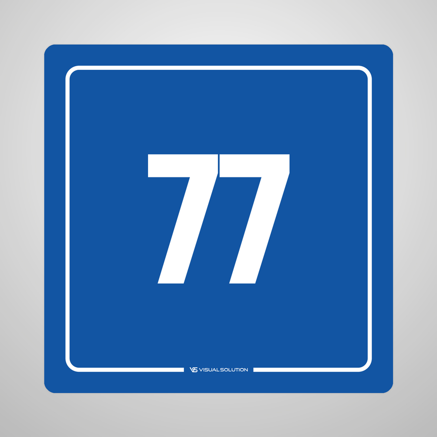 Naklejka informacyjna: numer 77