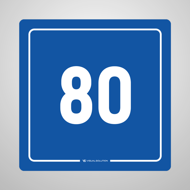 Naklejka informacyjna: numer 80