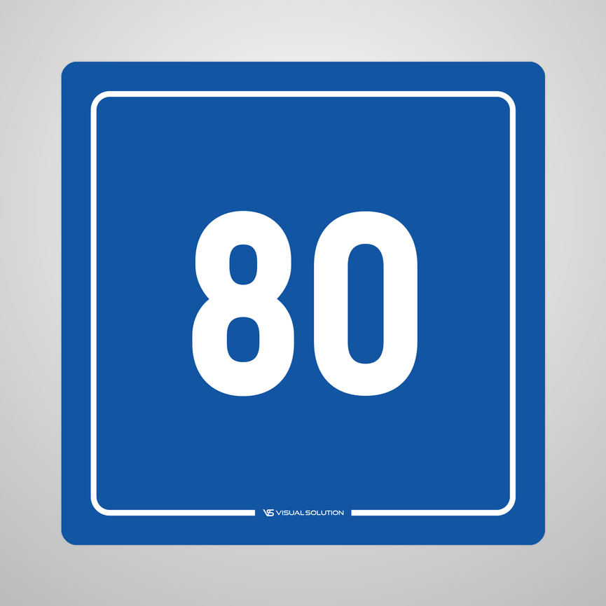 Naklejka informacyjna: numer 80