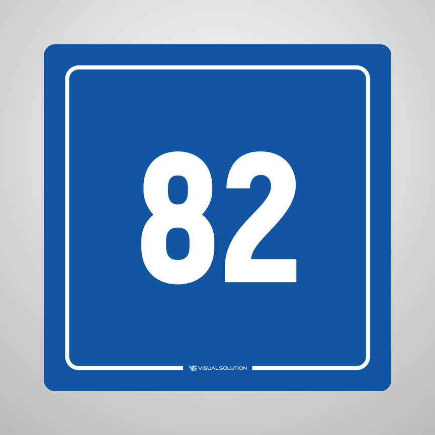 Naklejka informacyjna: numer 82