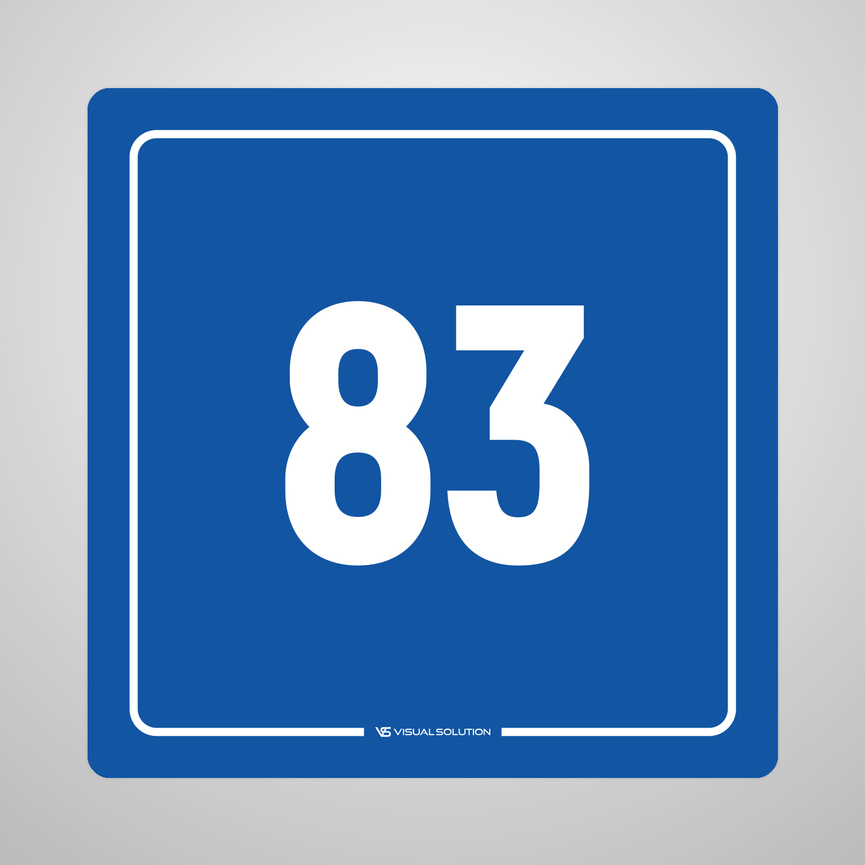 Naklejka informacyjna: numer 83