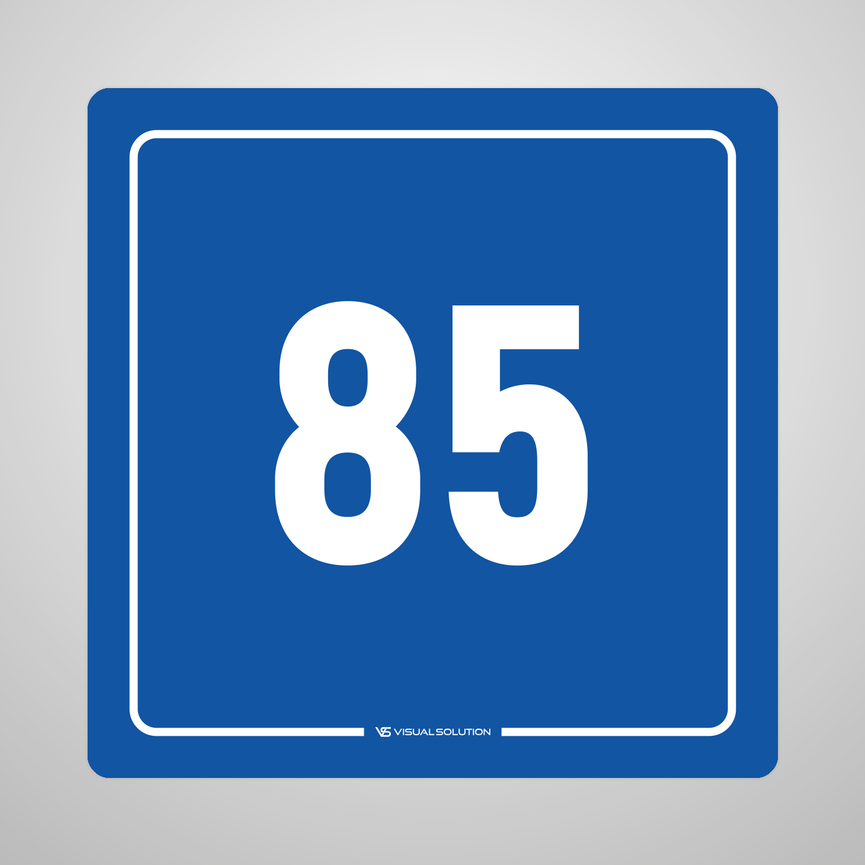Naklejka informacyjna: numer 85