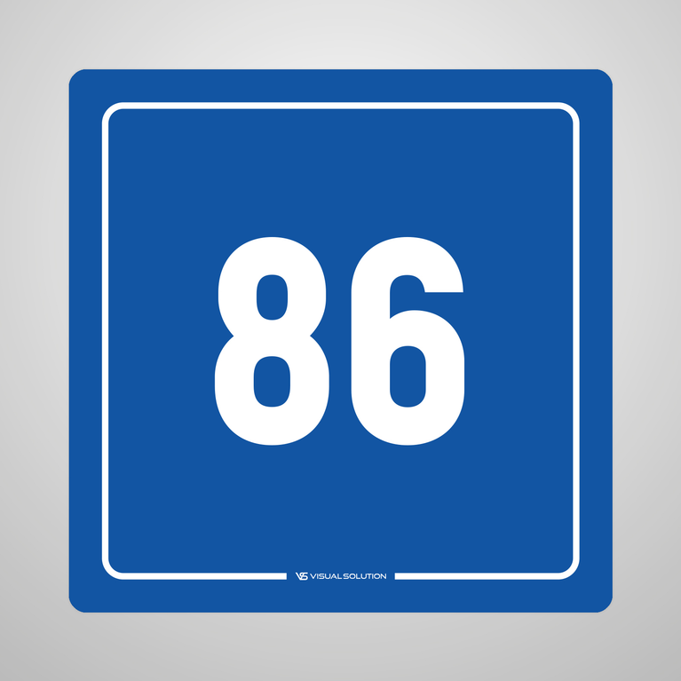 Naklejka informacyjna: numer 86