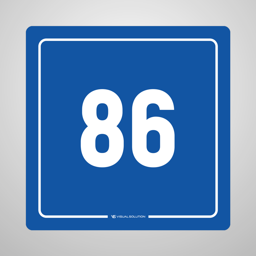Naklejka informacyjna: numer 86