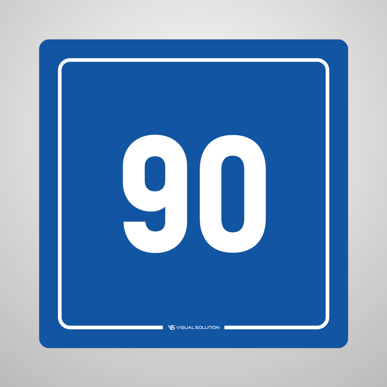 Naklejka informacyjna: numer 90