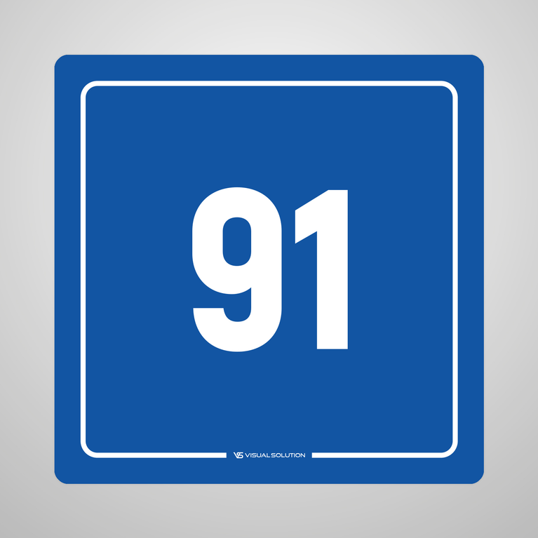 Naklejka informacyjna: numer 91