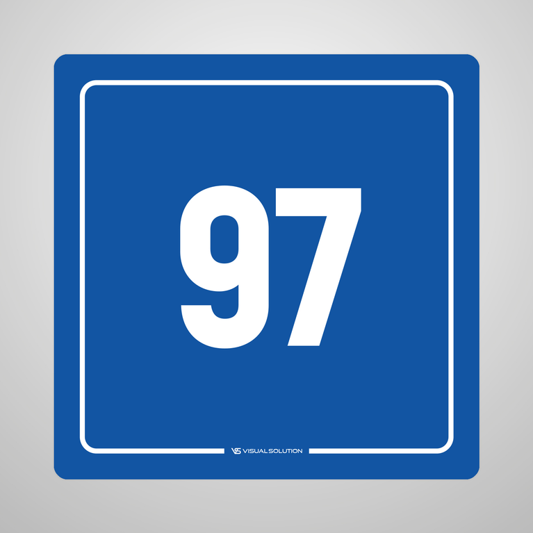 Naklejka informacyjna: numer 97