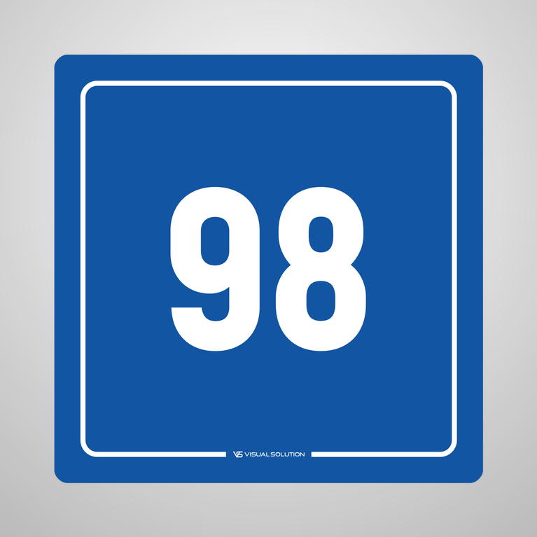 Naklejka informacyjna: numer 98