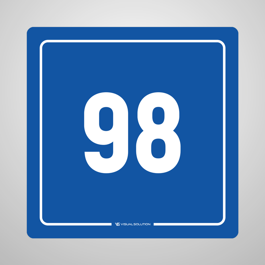 Naklejka informacyjna: numer 98