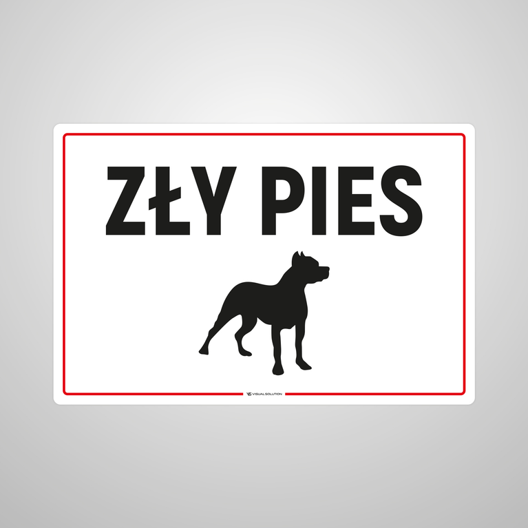 Naklejka informacyjna: Zły Pies