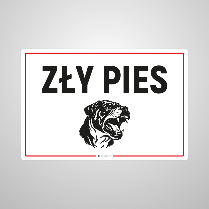 Naklejka informacyjna: Zły Pies