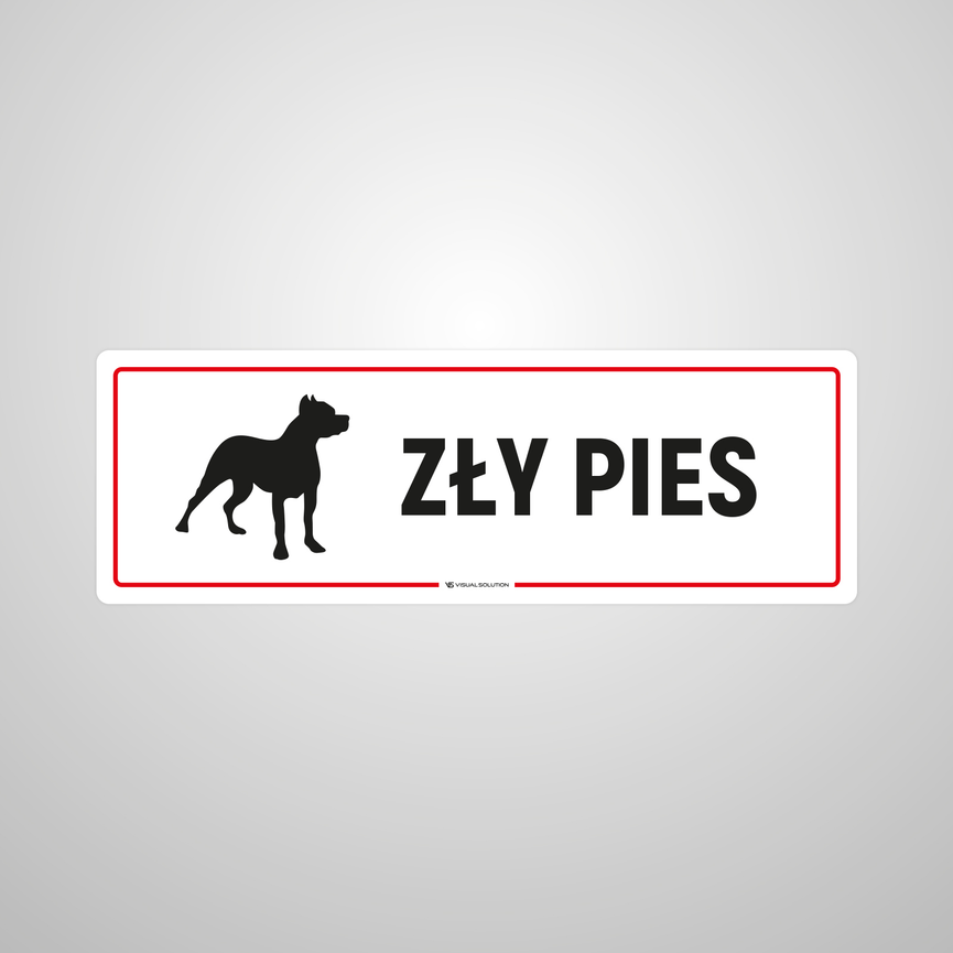 Naklejka informacyjna: Zły Pies