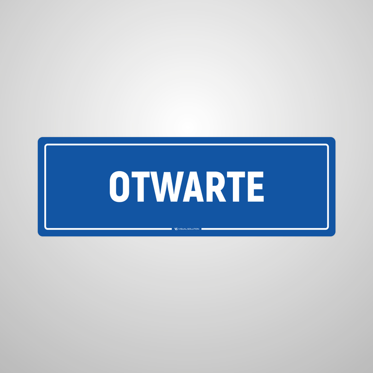 Naklejka informacyjna: Otwarte