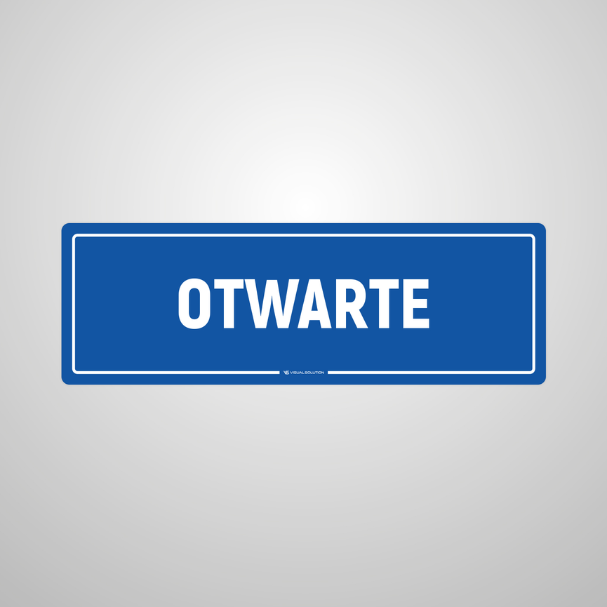 Naklejka informacyjna: Otwarte