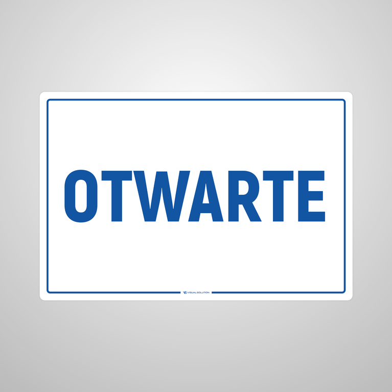 Naklejka informacyjna: Otwarte