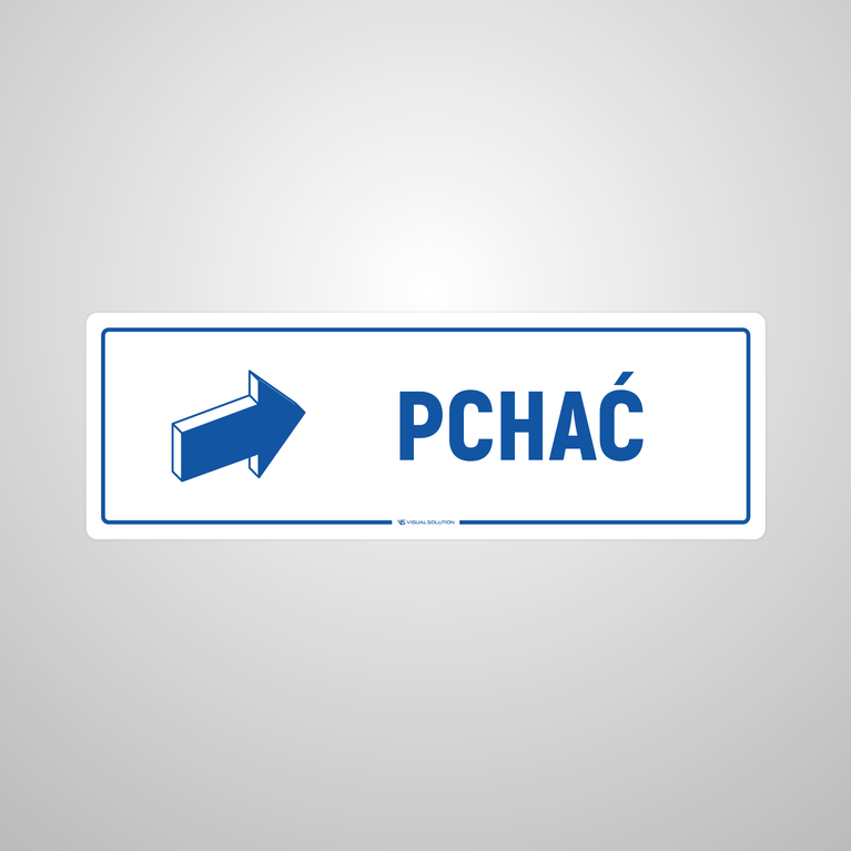 Naklejka informacyjna: Pchać