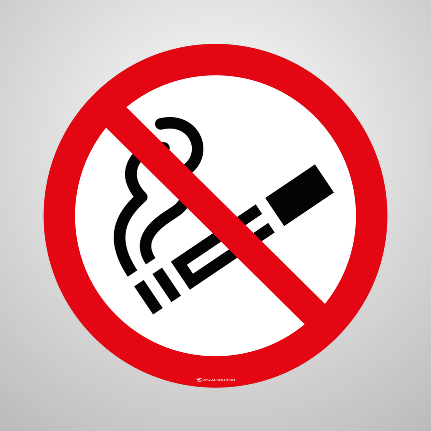 Naklejka Informacyjna: Zakaz Palenia Tytoniu (okrągła)