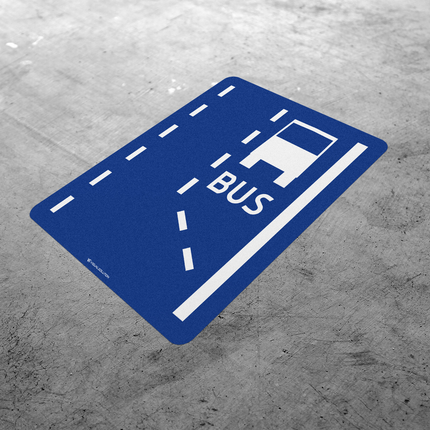 Naklejka Podłogowa BHP: „początek pasa ruchu dla autobusów” (D-11 )