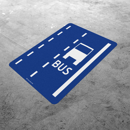 Naklejka Podłogowa BHP: „pas ruchu dla autobusów” (D-12)