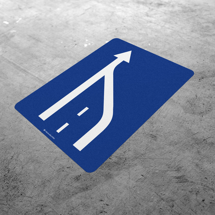 Naklejka Podłogowa BHP: „koniec pasa ruchu” (D-14)