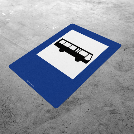 Naklejka Podłogowa BHP: „przystanek autobusowy” (D-15)