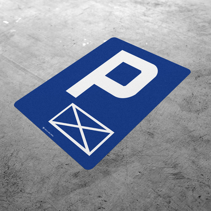 Naklejka Podłogowa BHP: „parking – miejsce zastrzeżone” (D-18a)