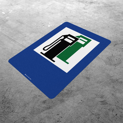 Naklejka Podłogowa BHP: „stacja paliwowa” (D-23)