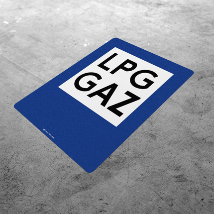 Naklejka Podłogowa BHP: „stacja paliwowa tylko z gazem do napędu pojazdów” (D-23a)