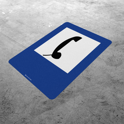 Naklejka Podłogowa BHP: „telefon” (D-24)