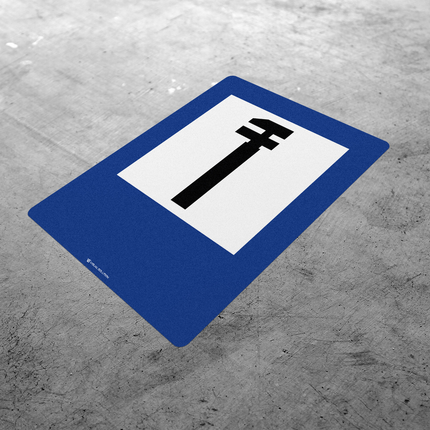 Naklejka Podłogowa BHP: „stacja obsługi technicznej” (D-26)