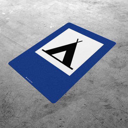 Naklejka Podłogowa BHP: „obozowisko (kemping)” (D-30)