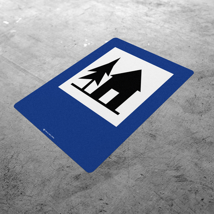 Naklejka Podłogowa BHP: „schronisko młodzieżowe” (D-33)