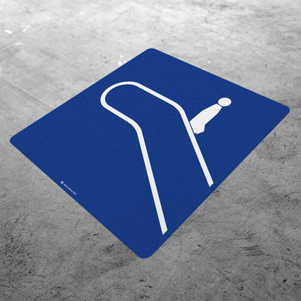 Naklejka Podłogowa BHP: „schody ruchome w dół” (D-35a)