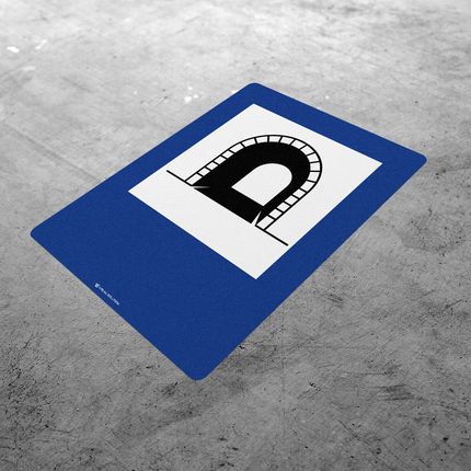 Naklejka Podłogowa BHP: „tunel” (D-37)