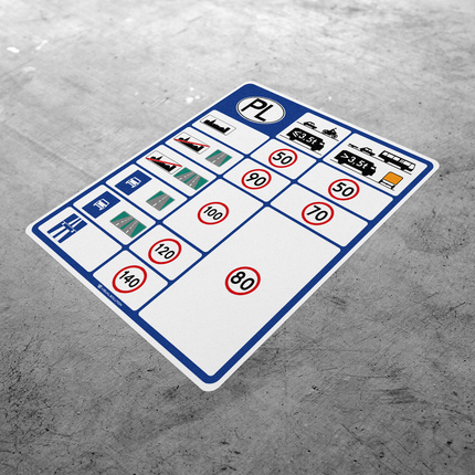 Naklejka Podłogowa BHP: „dopuszczalne prędkości” (D-39)