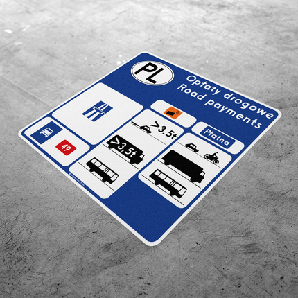 Naklejka Podłogowa BHP: „opłaty drogowe” (D-39a)