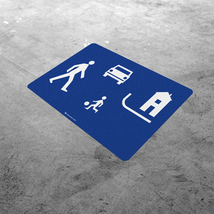 Naklejka Podłogowa BHP: „strefa zamieszkania” (D-40)