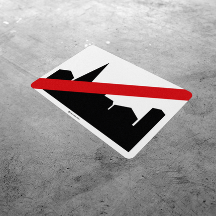 Naklejka Podłogowa BHP: „koniec obszaru zabudowanego” (D-43)