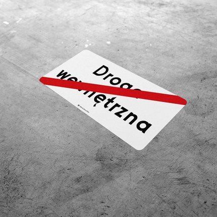 Naklejka Podłogowa BHP: „koniec drogi wewnętrznej” (D-47)