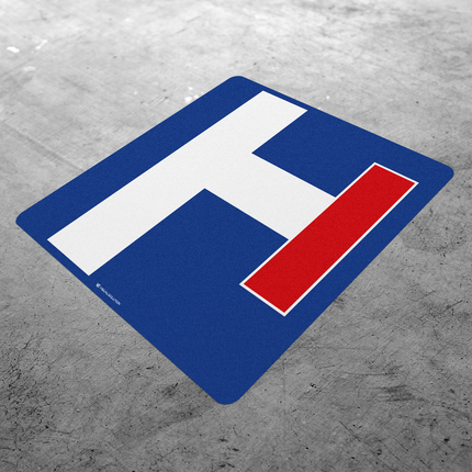 Naklejka Podłogowa BHP: „wjazd na drogę bez przejazdu” (D-4b)