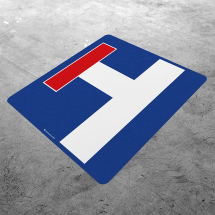 Naklejka Podłogowa BHP: „wjazd na drogę bez przejazdu” (D-4c )