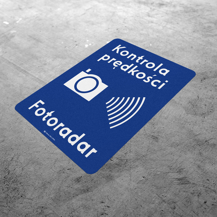 Naklejka Podłogowa BHP: „automatyczna kontrola prędkości” (D-51)