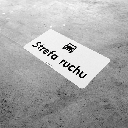 Naklejka Podłogowa BHP: „strefa ruchu” (D-52)