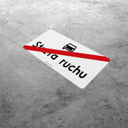 Naklejka Podłogowa BHP: „koniec strefy ruchu” (D-53)